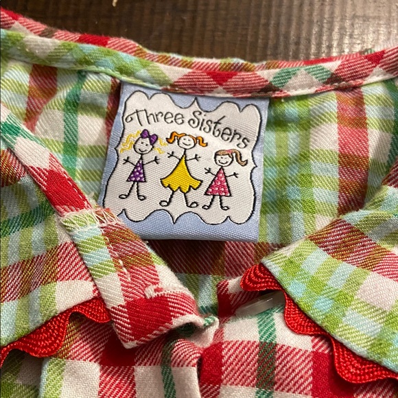 Three Sisters smocked Plaid Kids Pajamas with Ruffle Trim 24 months - Picture 3 of 10